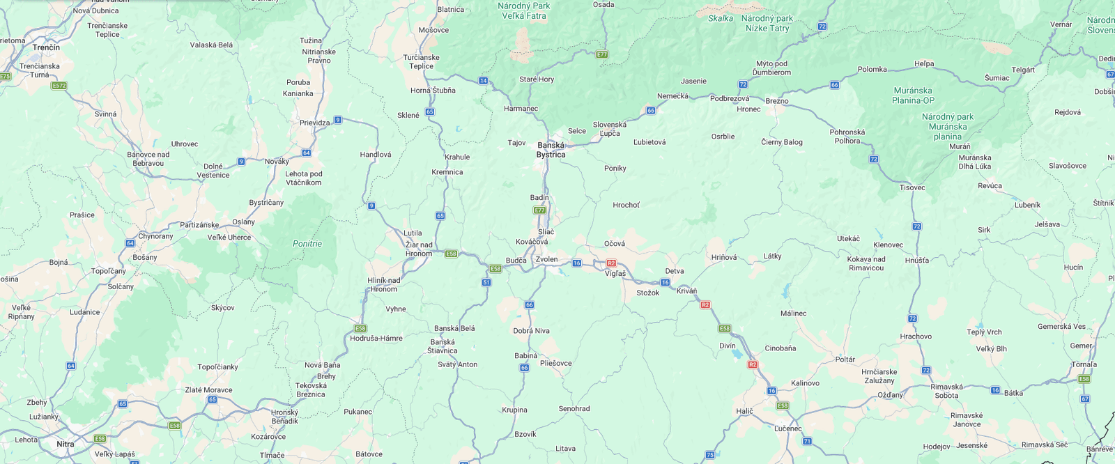 Map of search area